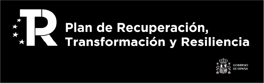 Logo kit digital. Plan de recuperación, transformación y resiliciencia blanco y negro